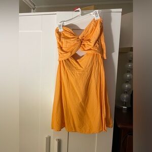 Princess Polly Front Knot Cutout Orange Mini Dress